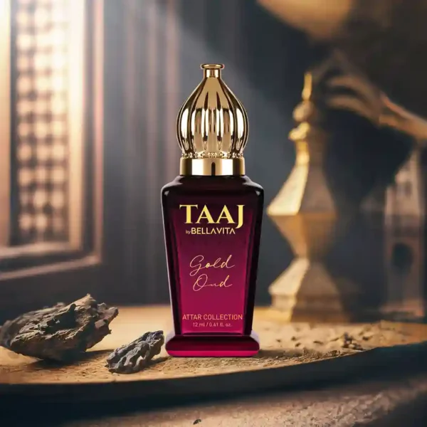 Bella vita organic TAAJ Gold Oud Attar|Unisex Non-Alcoholic Roll-On Attar|With Rose & Oud Notes| Floral Attar  (Agarwood) - Image 3